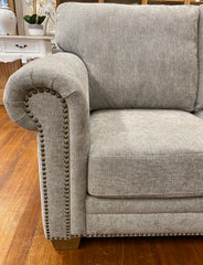 Normandy 2 Seater Sofa Oak Hardwood - Soft Grey