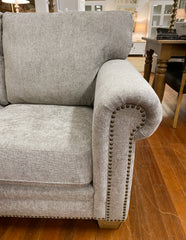 Normandy 3 Seater Sofa Oak Hardwood - Soft Grey