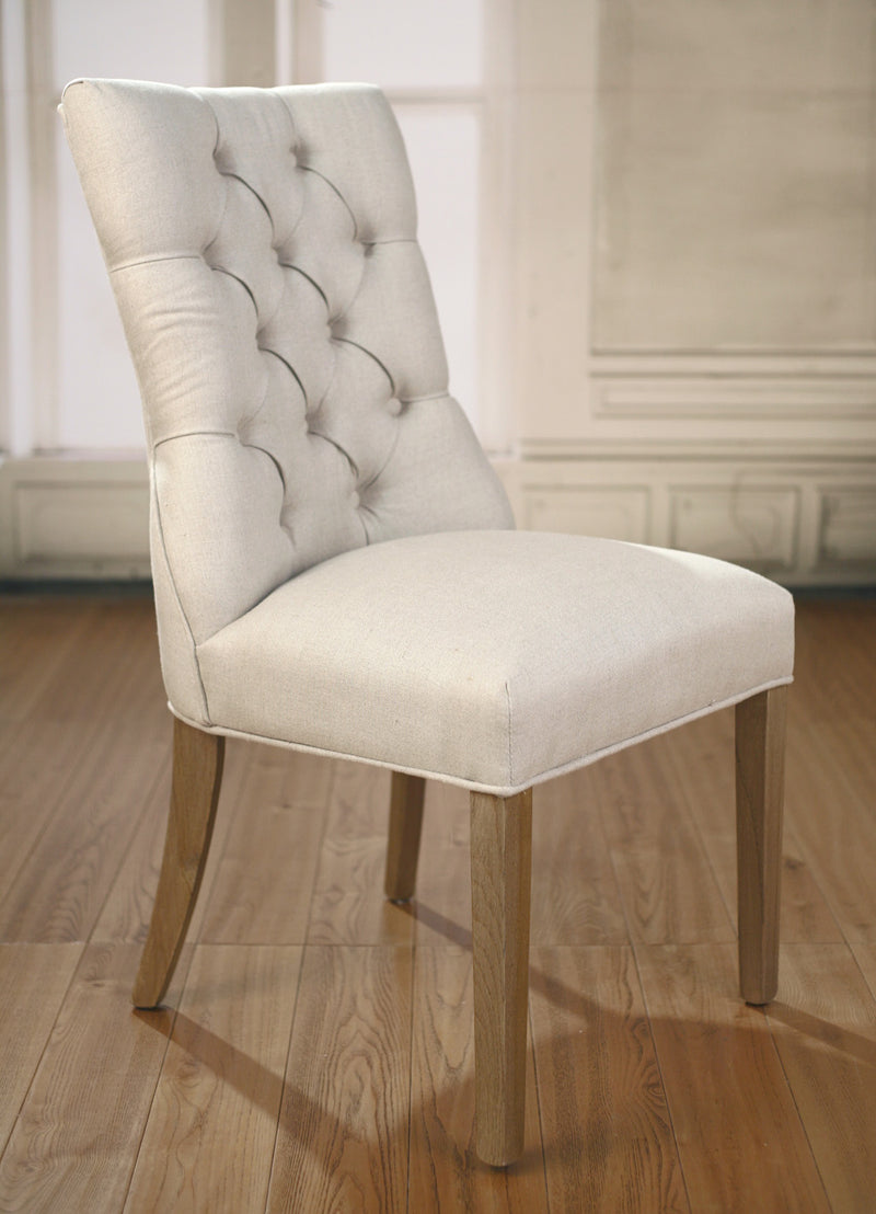 Sienne Dining Chair Oak & Linen Button