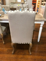 Cannes Dining Chair Oak & Linen Button