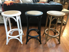 Charmont Counter Height Birch Cafe Stools - White, Black & Oak