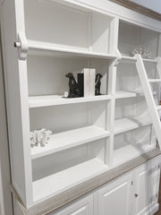 Library Display Unit with Ladder Timber Tops