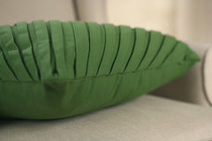 2 x Decorator Cushion Covers 45x45cms - Pleated Moss Green