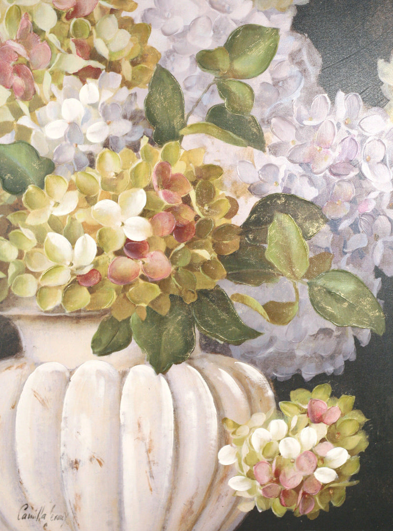 Giclee Canvas Painting Camille Leroux 'Hydrangea' 100x75cms