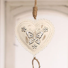 Rustic Hanging Tin Heart Hanger 40cms
