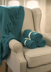 Throw Rug Soft Touch Throw Blanket Decorative Bedding Blanket 127x150cms - TEAL