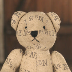 Settler Bears 'Troy' Handmade Boy Teddy Bear Script Linen 20cms