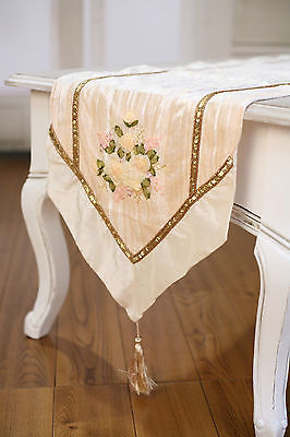 Table Runner Cream with Embroidery Home Decor Party Decoration 150cms NEW