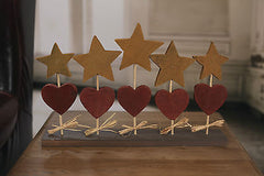 Stars and Hearts on Base Christmas Festive Home Decor 40cms BRAND NEW
