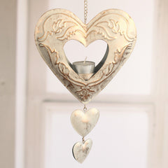 Hanging Tea Light Heart Home Decor Gift Hanger 27cms