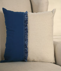 Decorator Cushion 45x45cms French Blue & Natural Throw Pillow