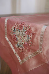 Table Runner Pink with Embroidery Pink Home Decor Party Decoration 150cms NEW