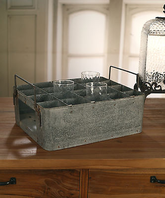 Industrial Metal Drinks Tray French Country Style Picnic Tray