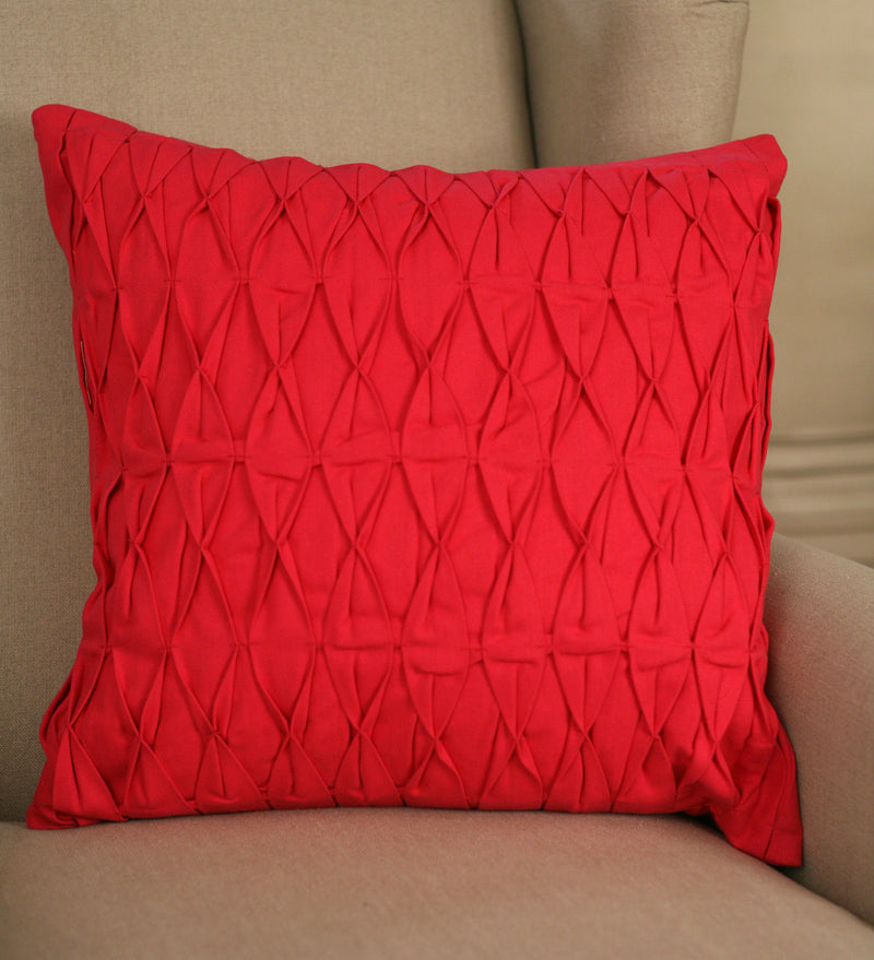 Decorator Cushion 45x45cms Ruched Pink Throw Pillow