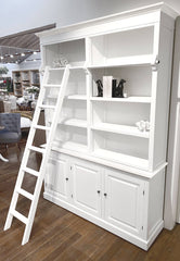 Library Display Unit with Ladder White 200cms
